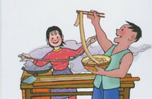 Pulled noodles are as wide as belts