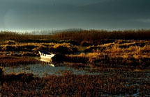 Charming winter landscape of Lugu Lake