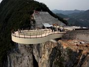 World's longest glass cantilever bridge on cliff