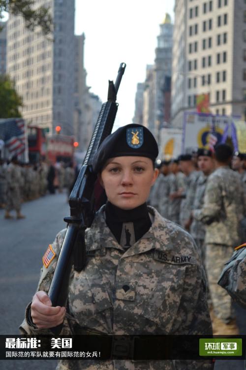 Foreign female soldiers in military parades 