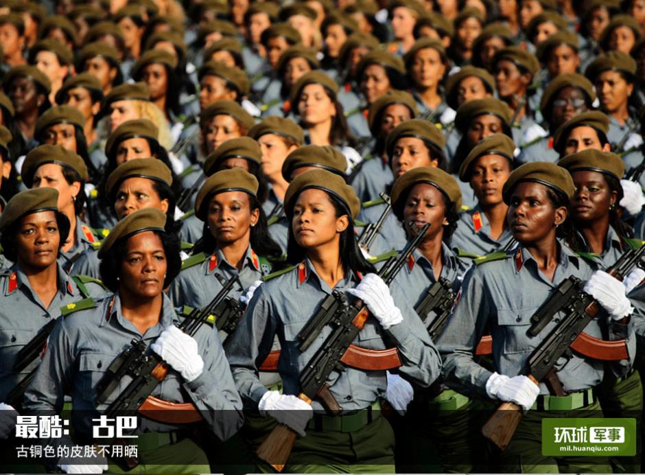 Foreign female soldiers in military parades 