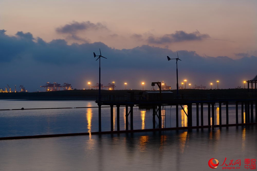 Breathtaking sunrise at Shanghai water plant