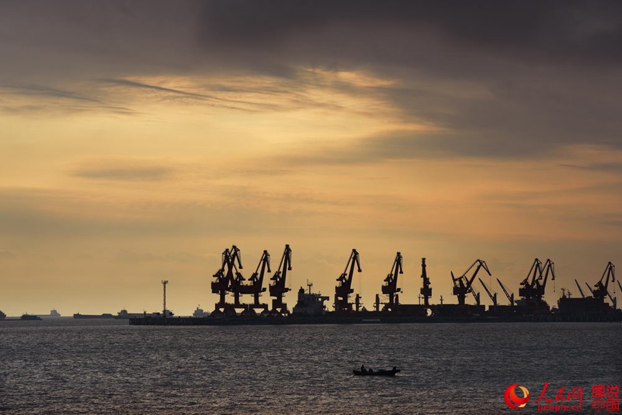 Breathtaking sunrise at Shanghai water plant