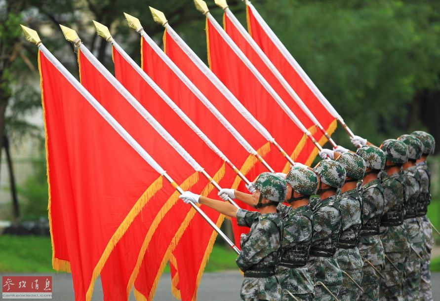 Chinese solders train for V-Day military parade