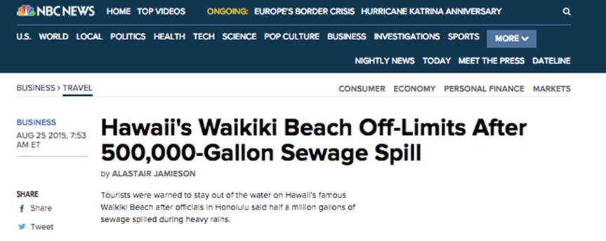 500,000 Gallon Sewage Spill Makes Hawaii Beach Off-limit (Today In U.S ...