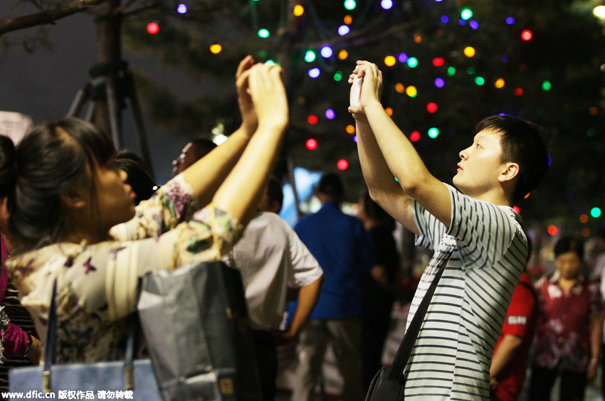 Glamorous night view at Tiananmen Square