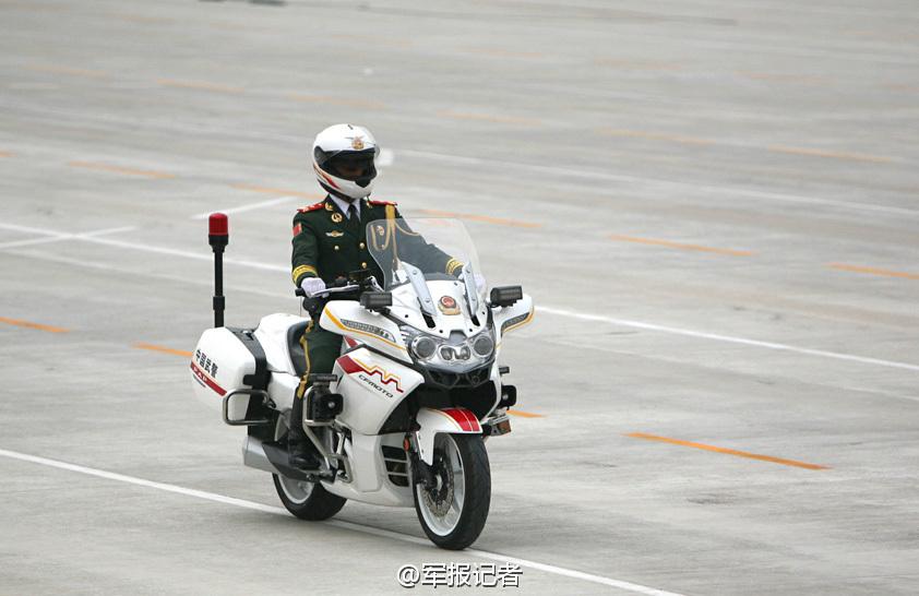 Chinese armed police motorcycle guard formation