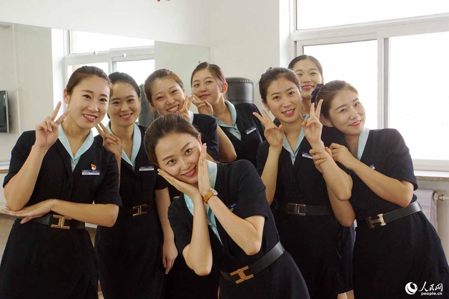 Attendants of Shenyang-Dandong high-speed rail