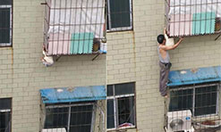 Man saved baby stuck in window rails on fourth floor