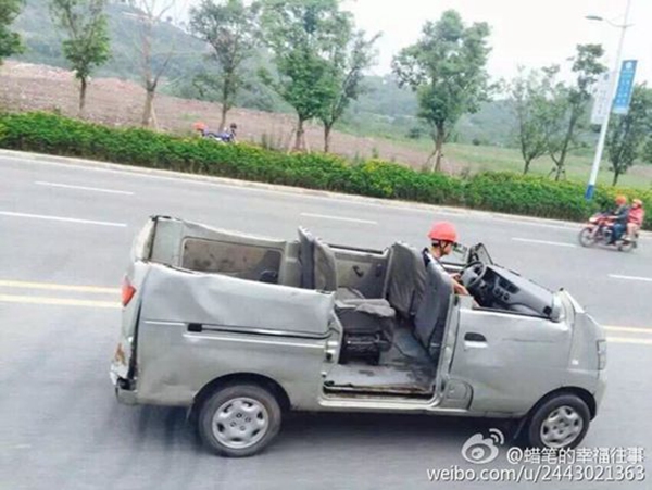 Odd News: Man drives open-topped van on the road