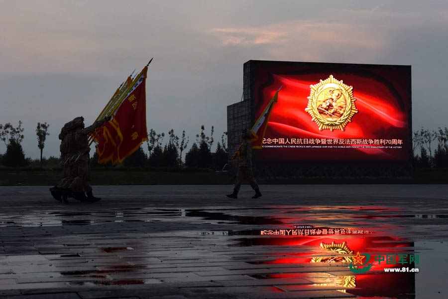 PLA soldiers conduct training for V-Day parade at Military Parade Village