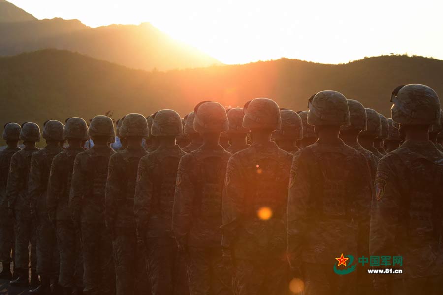 PLA soldiers conduct training for V-Day parade at Military Parade Village