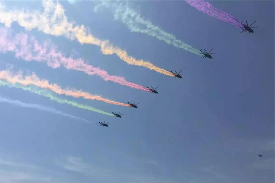 LIVE：10 air echelons, including air flag guard formation and bombers, showcase in Beijing’s sky