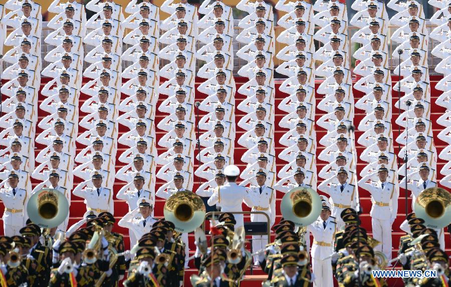 Panorama of China's V-day parade