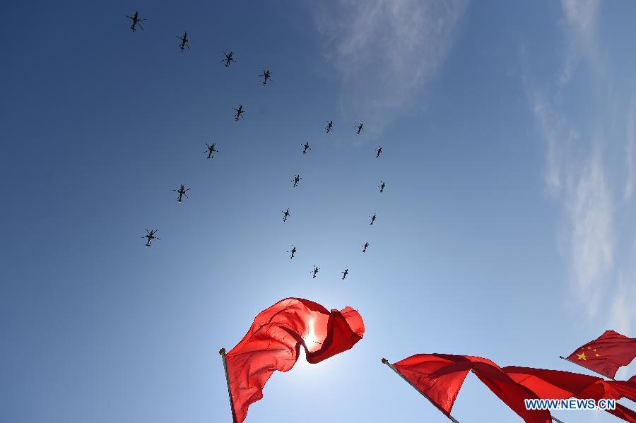 Panorama of China's V-day parade