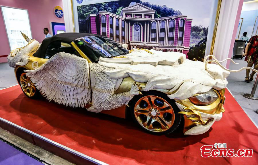 Gold-slathered BMW on show in Gaungzhou