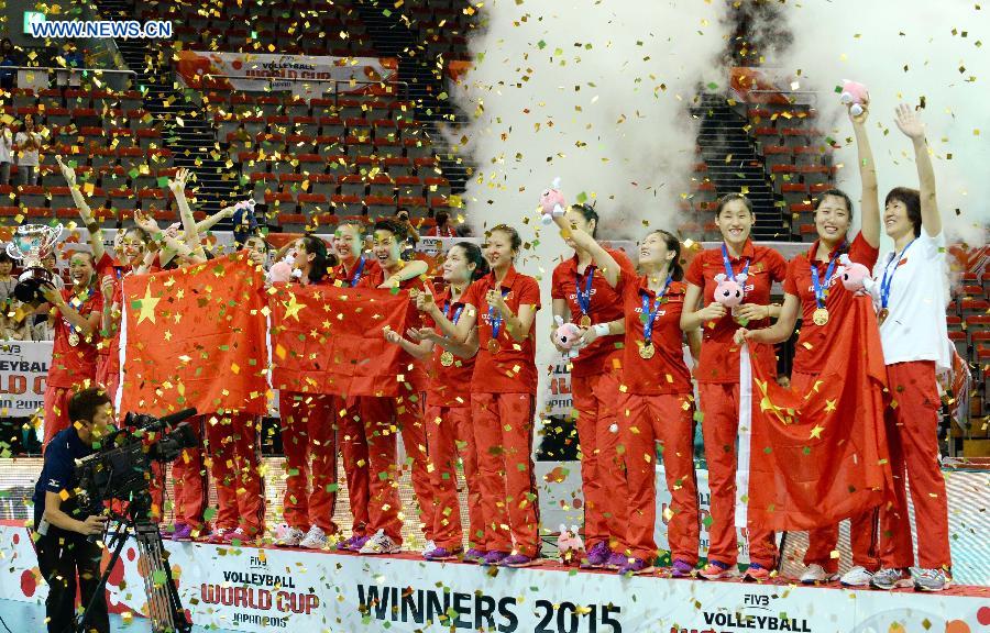 China wins 1st women's volleyball World Cup in 12 years