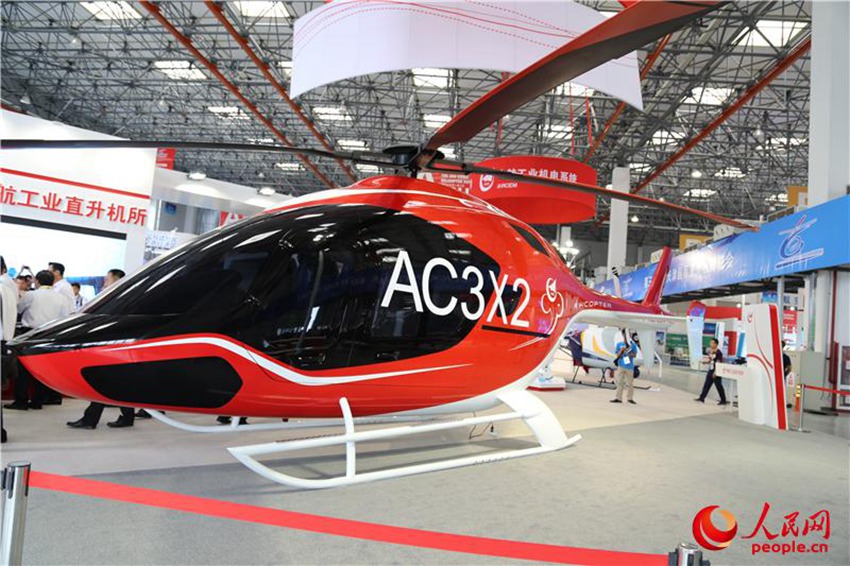 China-made AC3X2 helicopter debuts in Tianjin