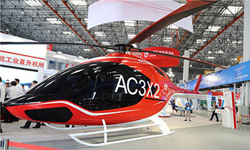 China-made AC3X2 helicopter debuts in Tianjin