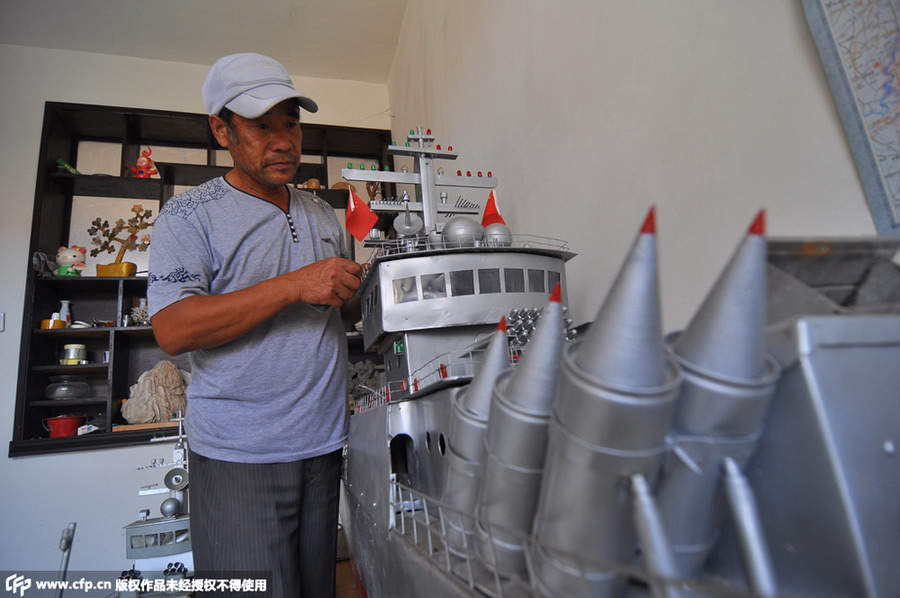 Fisherman makes seven warship models in 10 years