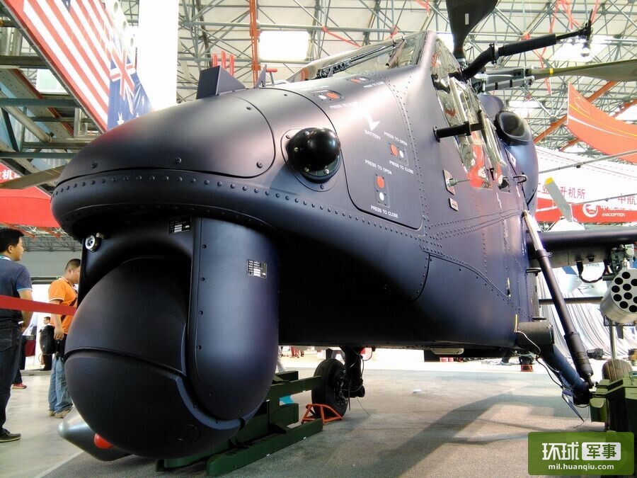 Close look at China-made WZ-19 attack helicopter