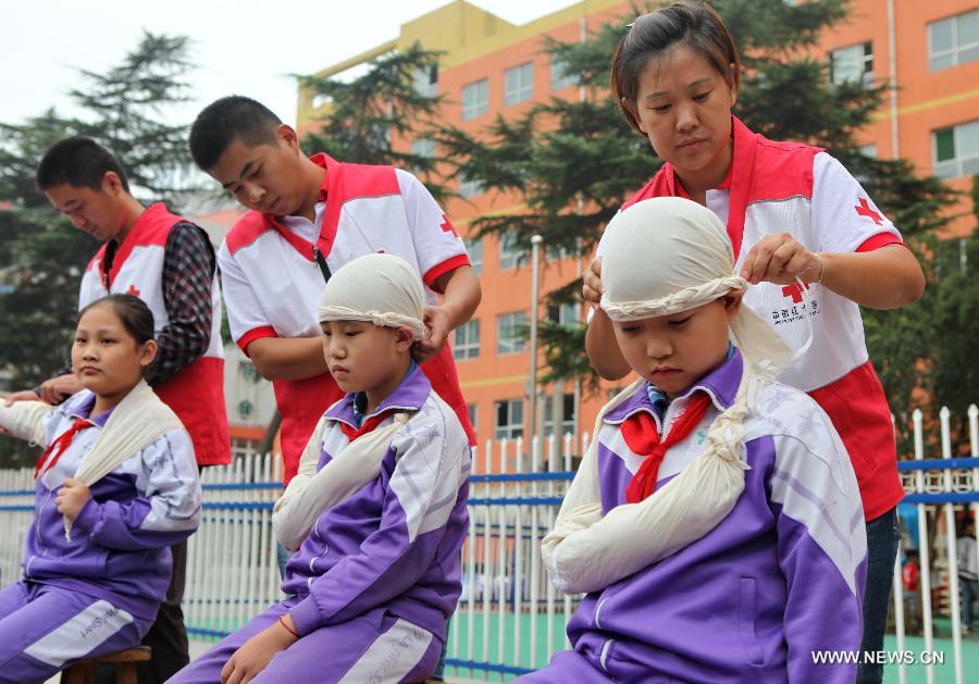 Events related World First Aid Day held at primary school in Hebei