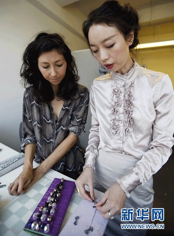 Chinese designer Vivienne Hu at Backstage of New York Fashion Week