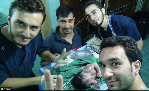 Baby born alive in Syria with shrapnel in her head