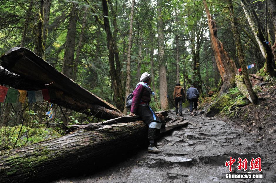 The road to the ‘Holy Waterfall’ of Mainri Snow Mountain