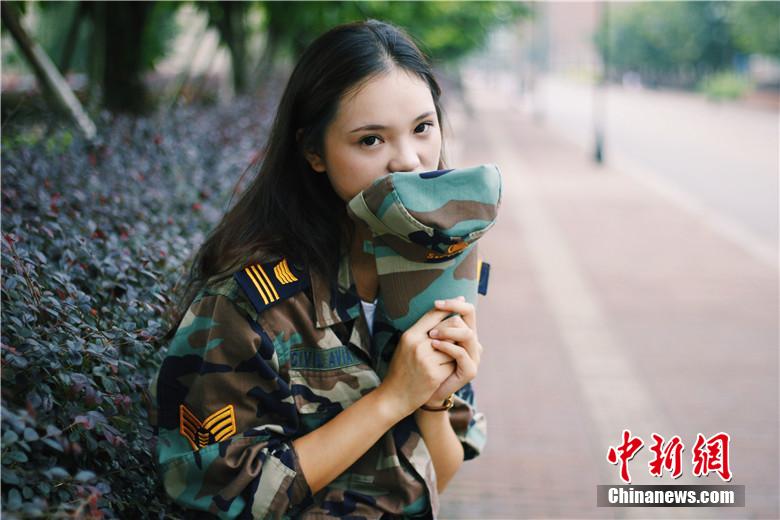 Campus belle in military training