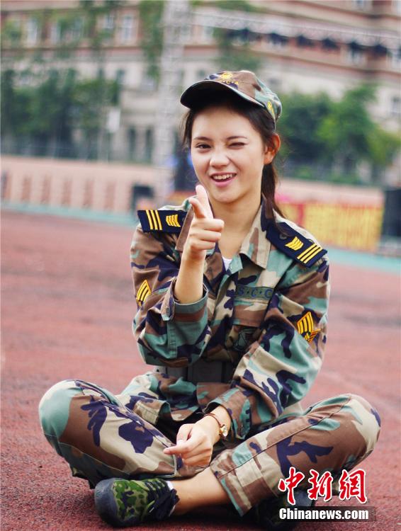 Campus belle in military training