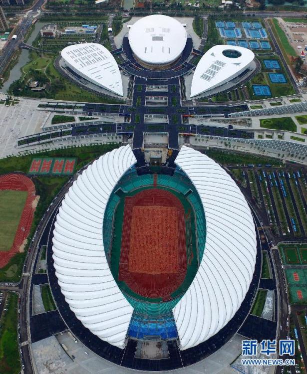 A bird’s-eye view of the stadiums of China's Youth Games