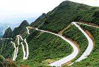 Winding mountain roadin China