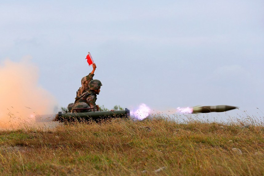 PLA troops in live firing training