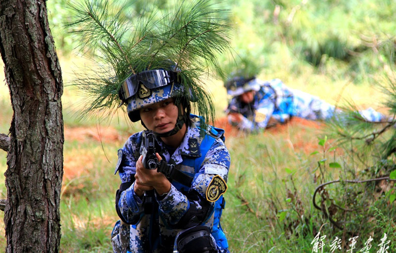 Female PLA marines' camouflage