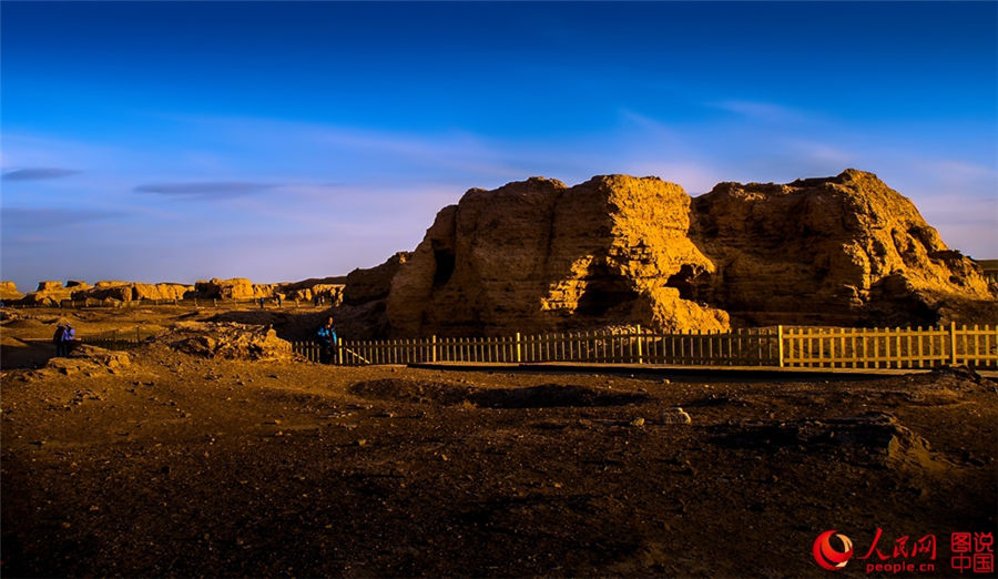 Ancient city ruins in gobi desert