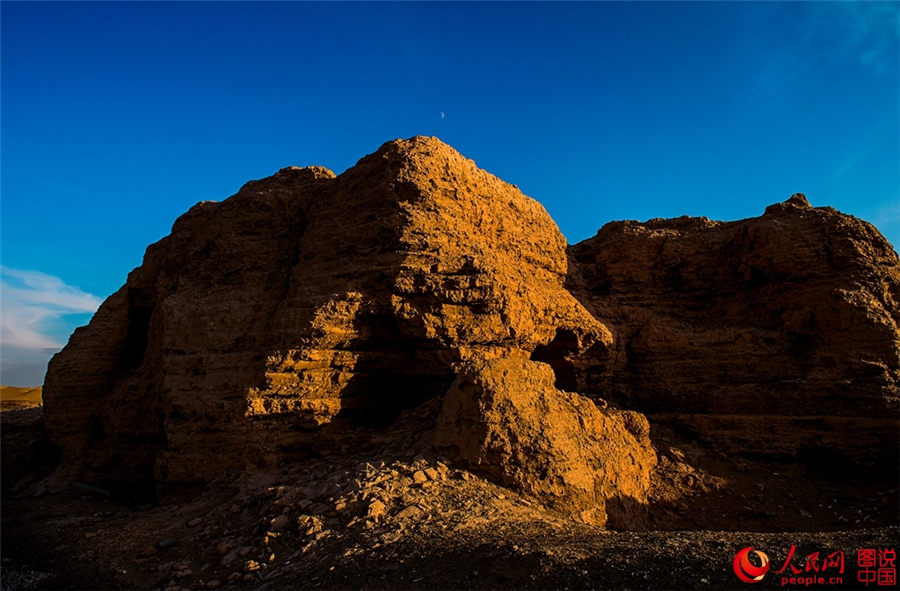 Ancient city ruins in gobi desert