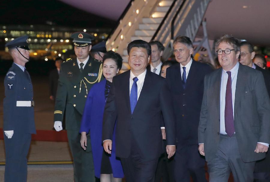 Xi arrives for UK visit, eyes 