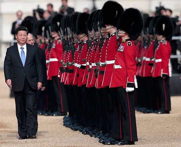 Britain holds royal welcome for Chinese president on 