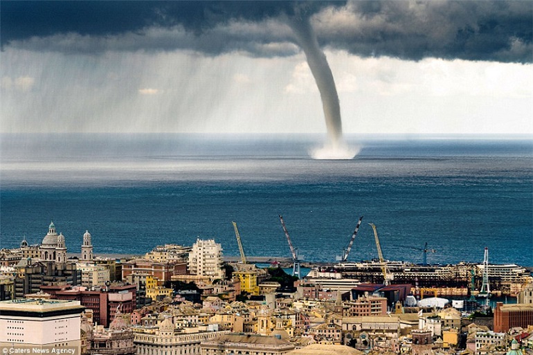 Incredible: Giant Waterspout Twister Seen on Italian Coast