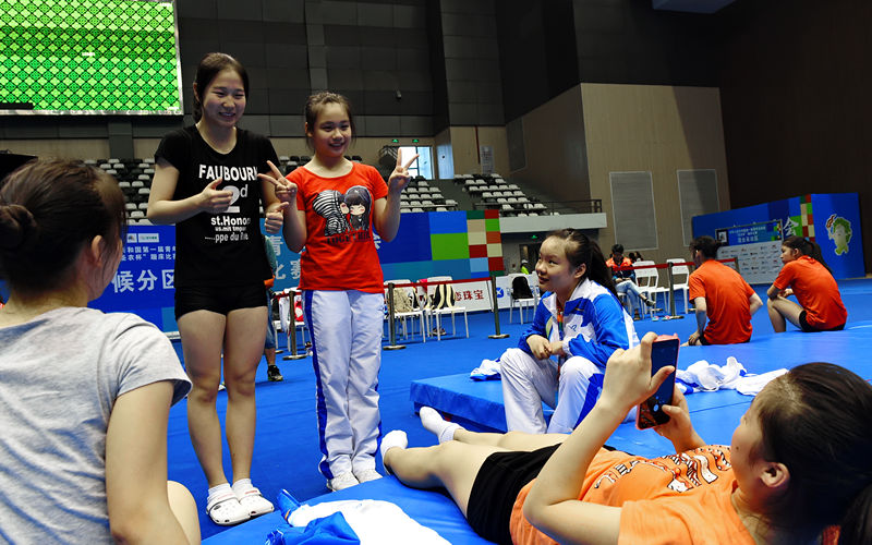 Little trampoline contestant in National Youth Games