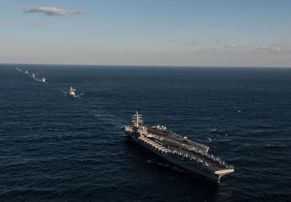 U.S. jets intercept Russian bombers flying near U.S. aircraft carrier