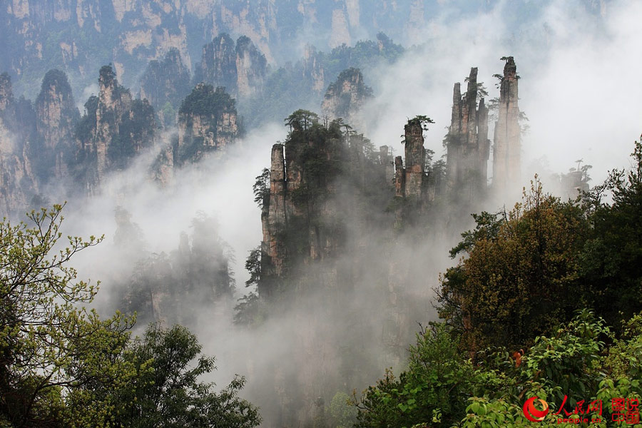 Sea of clouds in Zhangjiajie