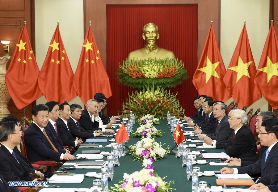 Chinese president holds talks with CPV General Secretary in Hanoi