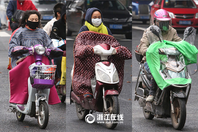 Watch out! Electric bicycles covered with quilts rushing to you!
