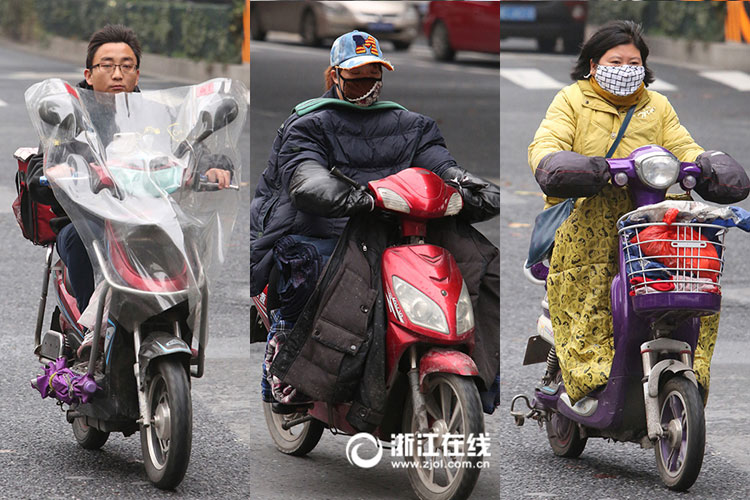 Watch out! Electric bicycles covered with quilts rushing to you!
