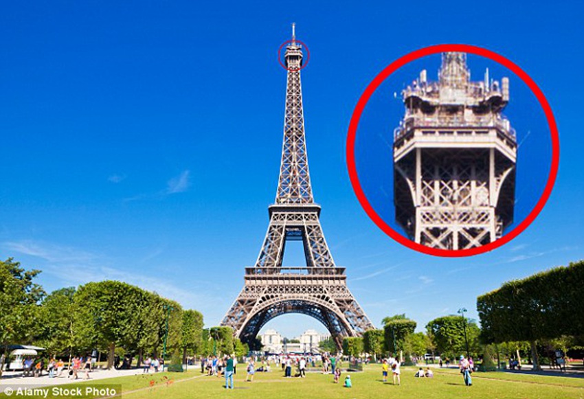 GoPro footage shows British daredevil walking across the top of the Eiffel Tower