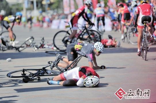 Cyclists injured in a rare head-on crash in SW China