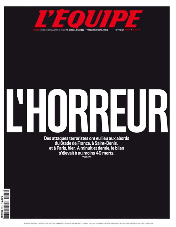 Shock, horror and outrage over Paris attacks on French newspaper front page