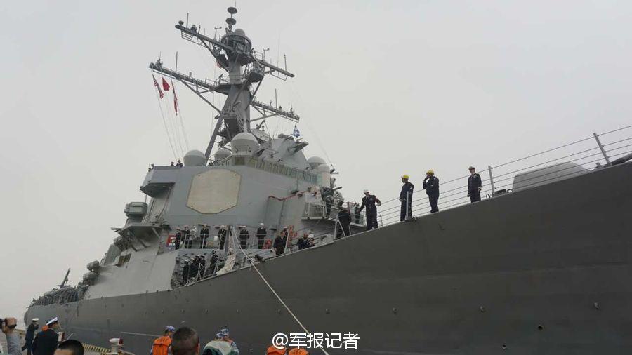 US guided-missile destroyer visits Shanghai